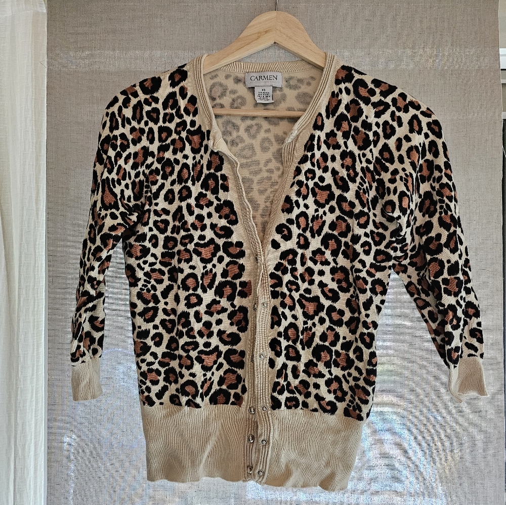 Leopard print button-up Cardigan.